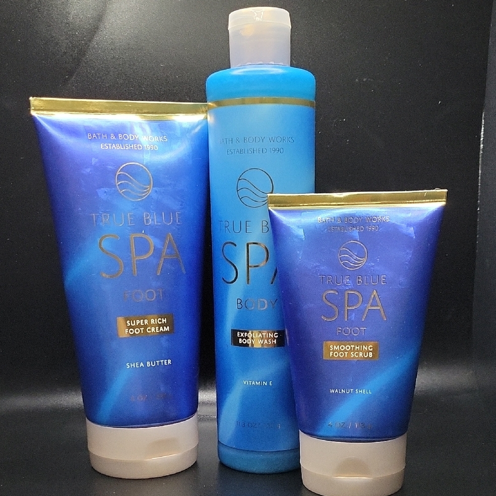 3pc Bath & Body Works  Super Rich Foot Cream, Foot Scrub&Exfoliating BodyWash